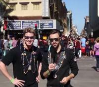 Josef Newgarden and James Hinchcliffe at Mardi Gras